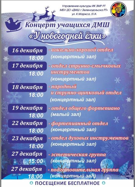 Концерт учащихся "У новогодней ёлки"